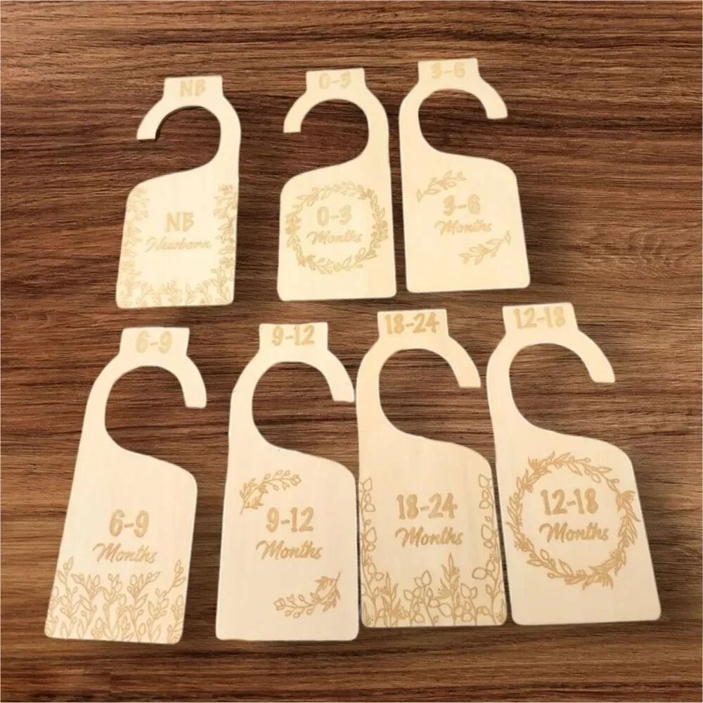 Baby clothing‎ dividers little miracles wooden hanging size organizers
